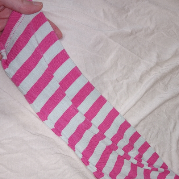 MATILDA JANE Anytime PJ Top Raglan Long Sleeve Stripe White Pink M Cozy EUC - Picture 7 of 9